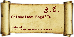 Czimbalmos Bogát névjegykártya